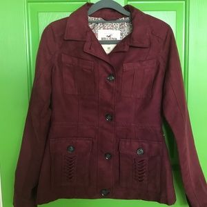 HOLLISTER Burgundy Suede Jacket - Sz XS